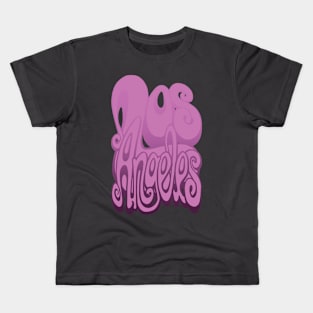 Los Angeles lettering art - spring crocus pink Kids T-Shirt